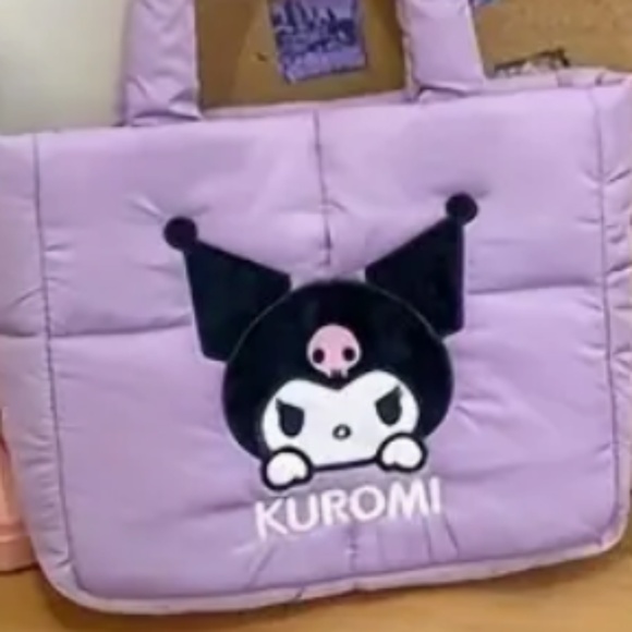 Sanrio Kuromi Large Tote Bag - 13.5" Wide 10" With Many Games, Toys, Etc - Picture 2 of 6